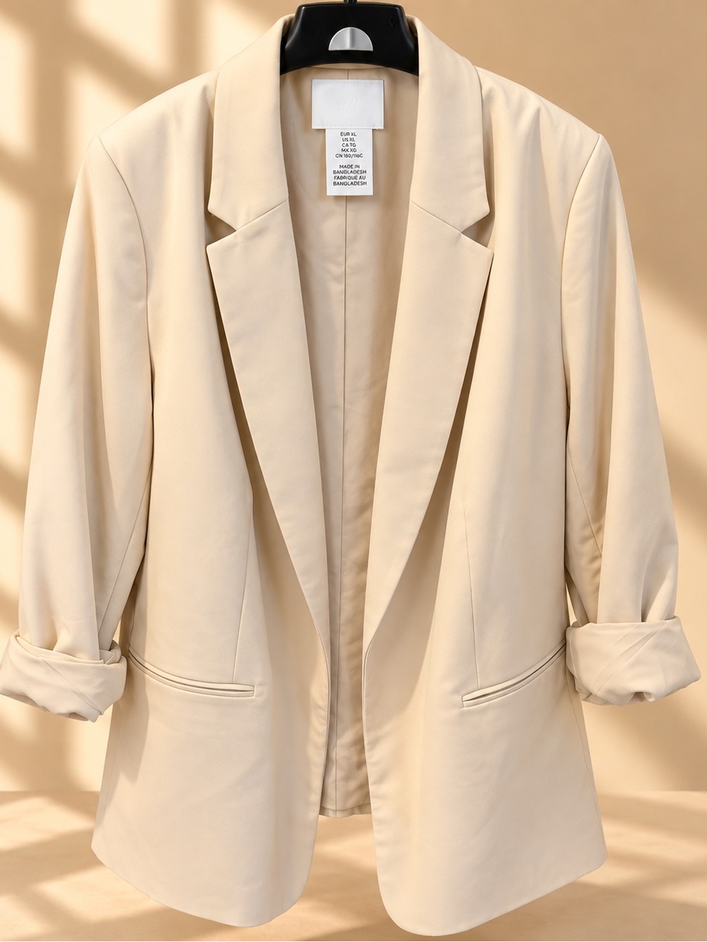 H&M Cream Open-Front Blazer